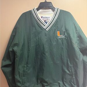 Vintage Champion Miami Hurricanes Pullover Jacket L 90s‎ NCAA